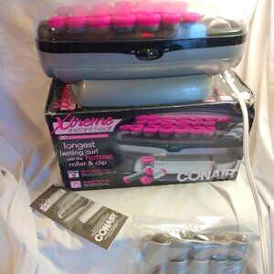 Conair Xtreme Instant Heat 20 Flocked Ceramic Hot Rollers w/Clips Unused IOB